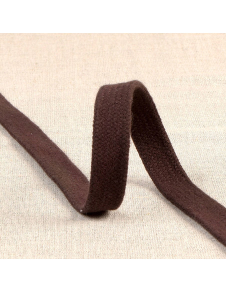 Flat braided cord for sweatshirt - Dark brown