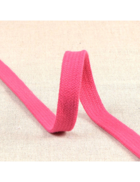 Flat braided cord for sweatshirt - Fuchsia