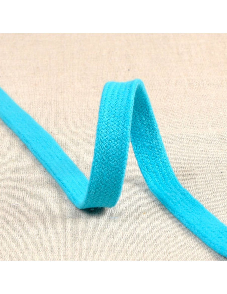 Flat braided cord for sweatshirt - Icy blue