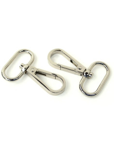 Set of 2 metal carabiners - Silver 25 mm
