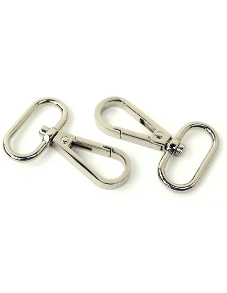 Set of 2 metal carabiners - Silver 25 mm