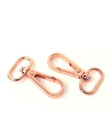 Set of 2 metal carabiners - Rose gold 19 mm