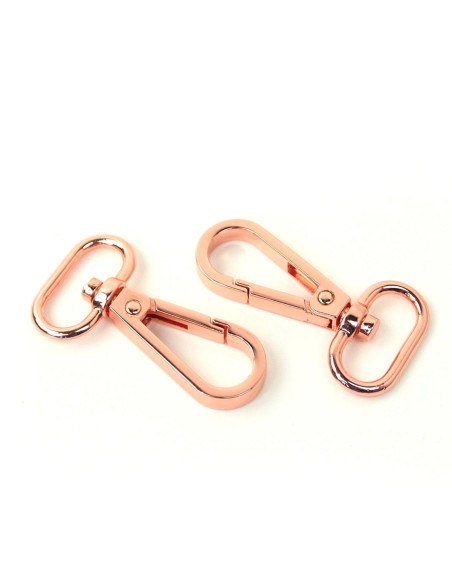 Set of 2 metal carabiners - Rose gold 19 mm