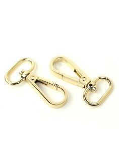 Set of 2 metal carabiners - Gold 19 mm
