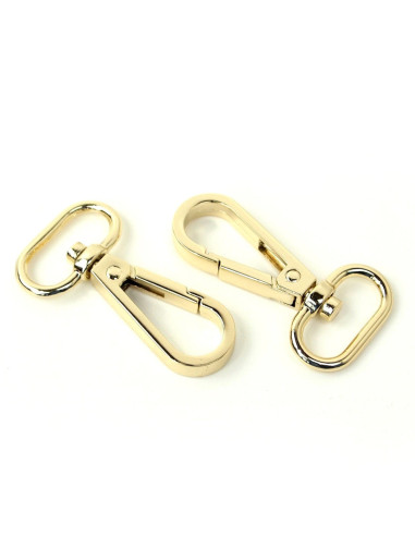 Set of 2 metal carabiners - Gold 19 mm