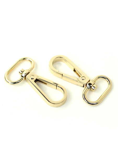 Set of 2 metal carabiners - Gold 19 mm