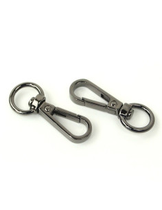 Set of 2 metal carabiners - 12.7 mm gunmetal