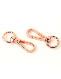 Set of 2 metal carabiners - Rose gold 12.7 mm