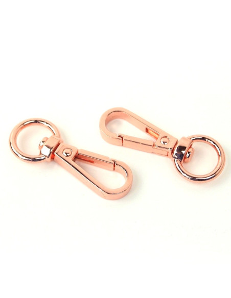 Set of 2 metal carabiners - Rose gold 12.7 mm