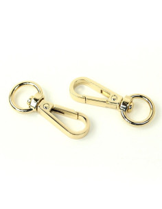 Set of 2 metal carabiners - Gold 12.7 mm