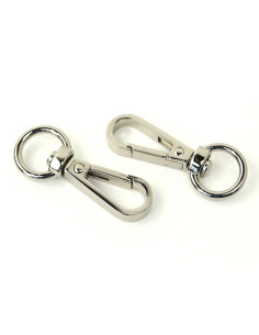 Set of 2 metal carabiners - Silver 12.7 mm
