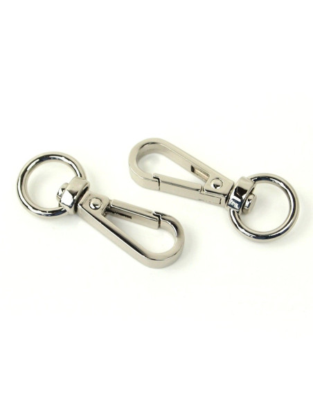 Set of 2 metal carabiners - Silver 12.7 mm