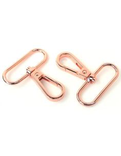 Set of 2 metal carabiners - Rose gold 38 mm