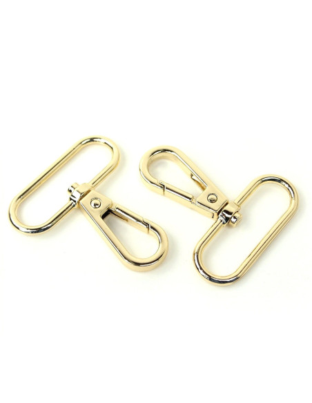 Set of 2 metal carabiners - Gold 38 mm