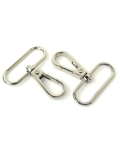 Set of 2 metal carabiners - Silver 38 mm