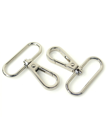 Set of 2 metal carabiners - Silver 38 mm