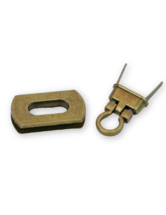 Rounded rectangle turnstile clasp - Antique 31 x 17 mm