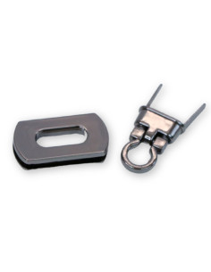 Rounded rectangle turn lock - Gunmetal 31 x 17 mm