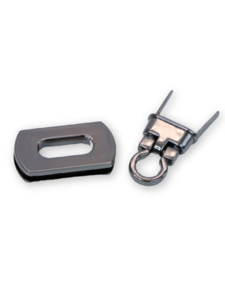 Rounded rectangle turn lock - Gunmetal 31 x 17 mm