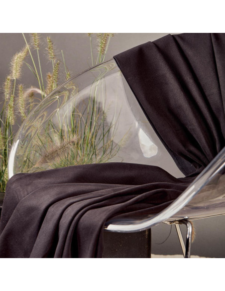 Black cotton gabardine fabric - Atelier Brunette