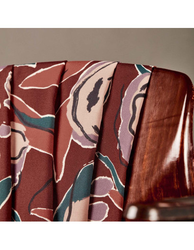 Peony Rust Viscose Fabric - Atelier Brunette