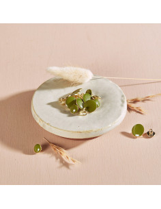 Gem Button - Matcha Leaf