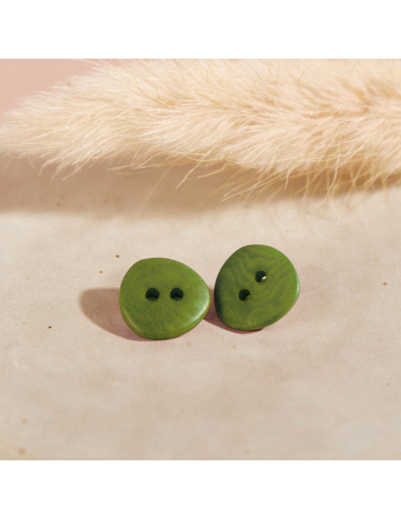 Corozo Button Jaipur - Matcha Leaf