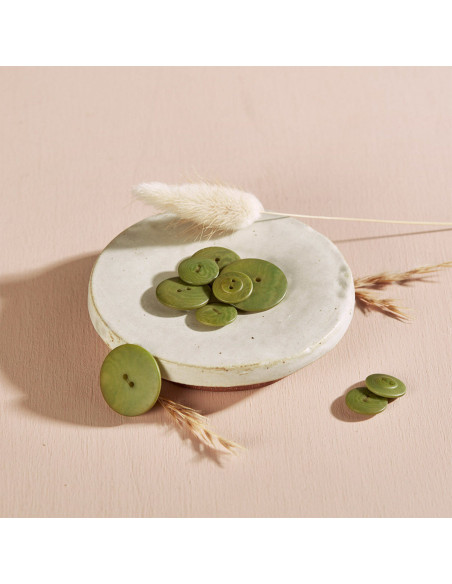 Palm Button - Matcha Leaf