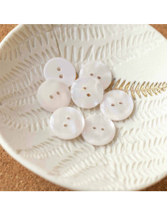 Sparkle Button 2 Holes - Off White