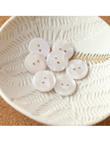 Sparkle Button 2 Holes - Off White
