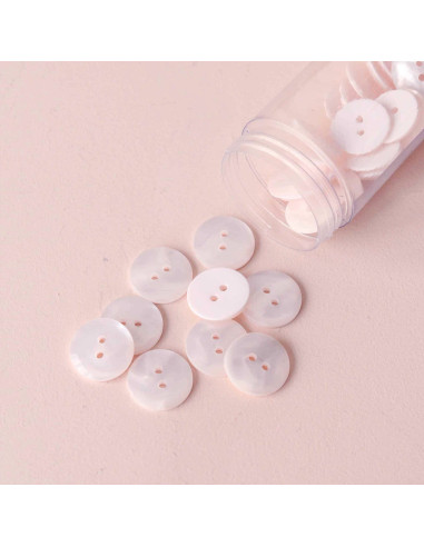 Sparkle Button 2 Holes - Off White