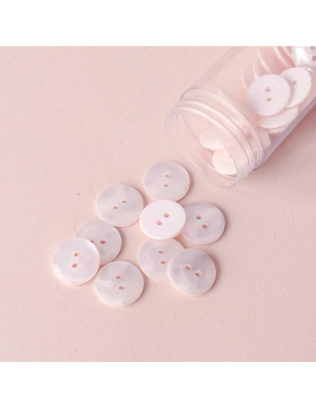Sparkle Button 2 Holes - Off White