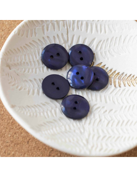 Sparkle Button 2 Holes - Navy Blue