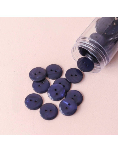 Sparkle Button 2 Holes - Navy Blue