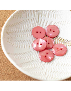 Sparkle Button 2 Holes - Coral