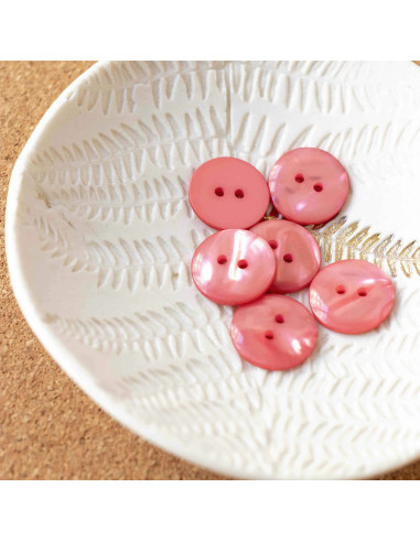 Sparkle Button 2 Holes - Coral