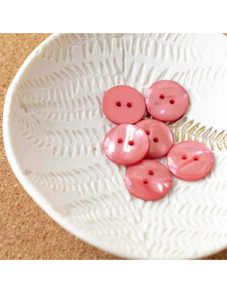Sparkle Button 2 Holes - Coral