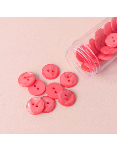 Sparkle Button 2 Holes - Coral