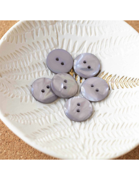 Sparkle Button 2 Holes - Pearl Gray