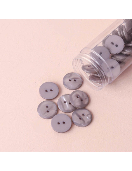Sparkle Button 2 Holes - Pearl Gray