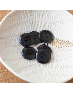 Sparkle Button 2 Holes - Black