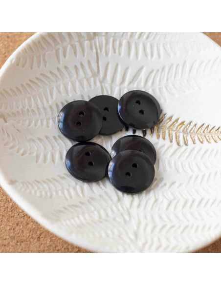 Sparkle Button 2 Holes - Black