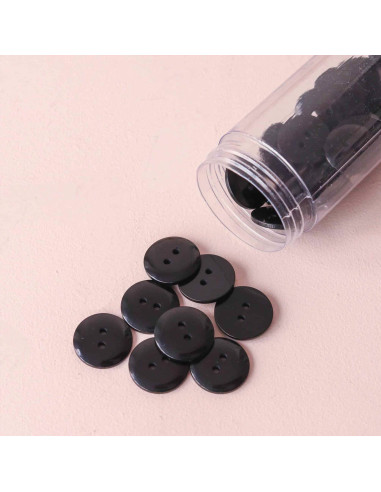 Sparkle Button 2 Holes - Black