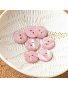 Sparkle Button 2 Holes - Pale Pink