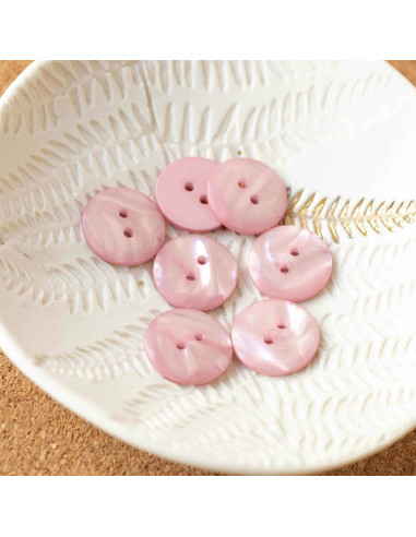 Sparkle Button 2 Holes - Pale Pink