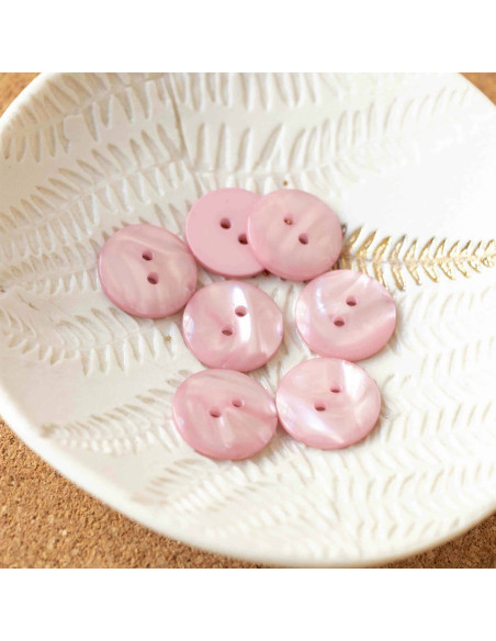 Sparkle Button 2 Holes - Pale Pink