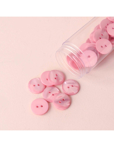 Sparkle Button 2 Holes - Pale Pink