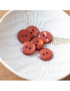 Sparkle Button 2 Holes - Terracotta