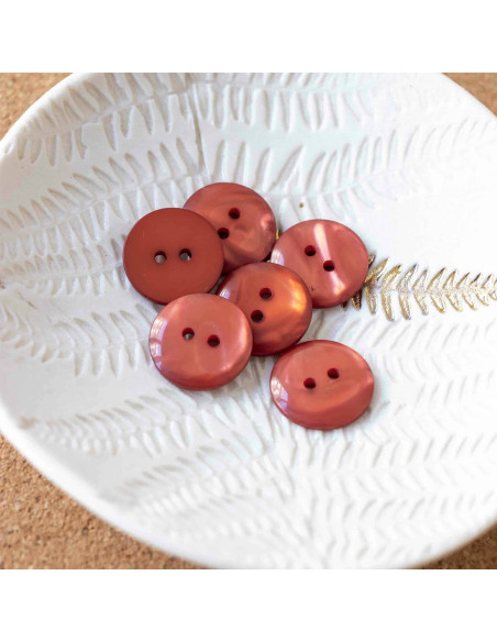 Sparkle Button 2 Holes - Terracotta