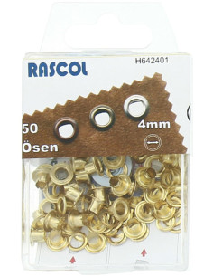 Box of 50 eyelets 4 mm with Rascol setting tool - Gold
